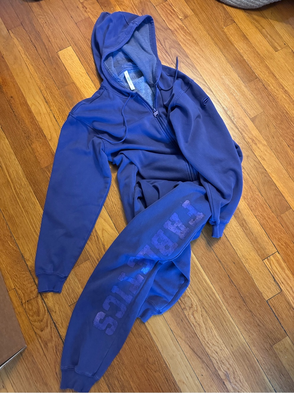 Fabletics Purple/Blue Hooded Jumpsuit
